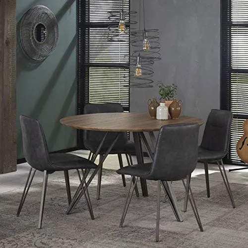 L'Héritier Du Temps Table à Manger Hinsk Ronde Table de Repas Hinsk Design Indus 73x120x120cm