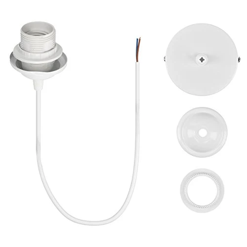 kwmobile Lampe design lotus - Abat-jour XL à monter - Luminaire IQ plafond - Ensemble avec montage plafonnier câble 90cm douille E27-50 pcs