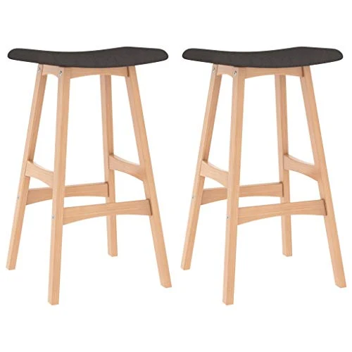 vidaXL 2X Tabourets de Bar Chaises de Comptoir Sièges de Comptoir Chaises de Bar Tabourets de Pub Sièges de Salle à Manger Cuisine Marron Tissu