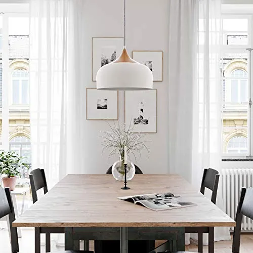 tomons Suspension LED Plafonnier Blanc Scandinave Moderne Style Simple pour Restaurant Salle à manger Restaurant