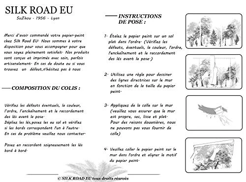 SILK ROAD EU Papier Peint Panoramique jungle Soie, 355 x 250 cm, noir et blanc Sketch Tropical Rainforest Coconut Tree Poster Geant Mural Personnalisé 3D pour Salon Chambre Décoration Murale
