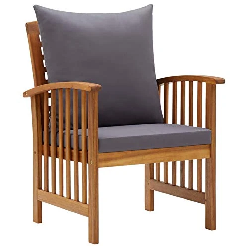 Tidyard Chaises de Jardin avec Coussins Fauteuil d'extérieur pour Patio ou Terrasse Bois d'acacia Massif 2 pcs