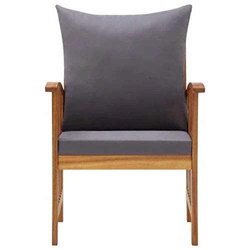 Tidyard Chaises de Jardin avec Coussins Fauteuil d'extérieur pour Patio ou Terrasse Bois d'acacia Massif 2 pcs