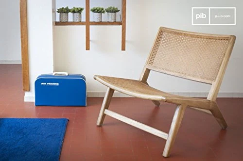 pib Fauteuil en cannage Thisted - Association Facile, Esthétique intemporelle, Produit 100% Bois | Un Fauteuil scandinave d'esprit Nature en cannage et chêne Massif - Brun Olive (L65 x H68 x P74 cm)