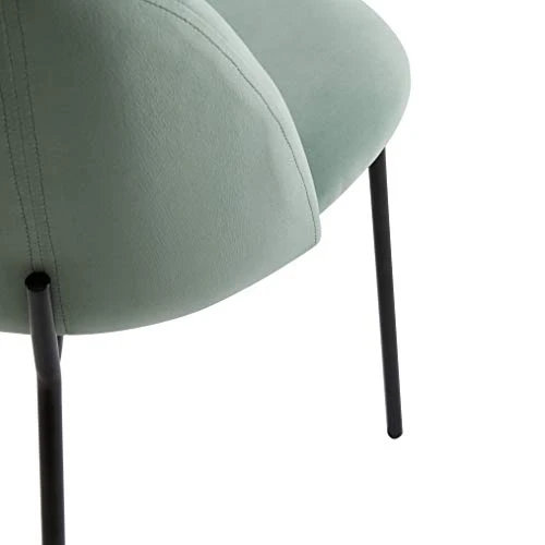 EMT CASA Lot de 2 Chaises Scandinave Chaise de Salle à Manger Chaises en Velours Rose Pieds en métal Imitation Bois (Vert)
