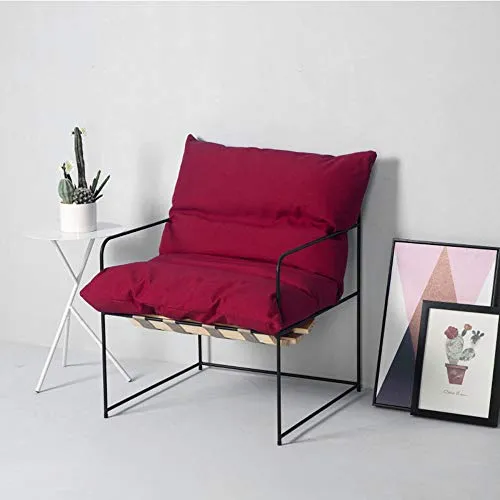 BESTSOON Canapé Chaise Fer Moderne Lounge Chair Arm for Le Salon, Chambre, Club, Bureau Rouge Blanc Salon Chambre Balcon Fauteuil Étude (Color : White, Size : 68x68x73cm)