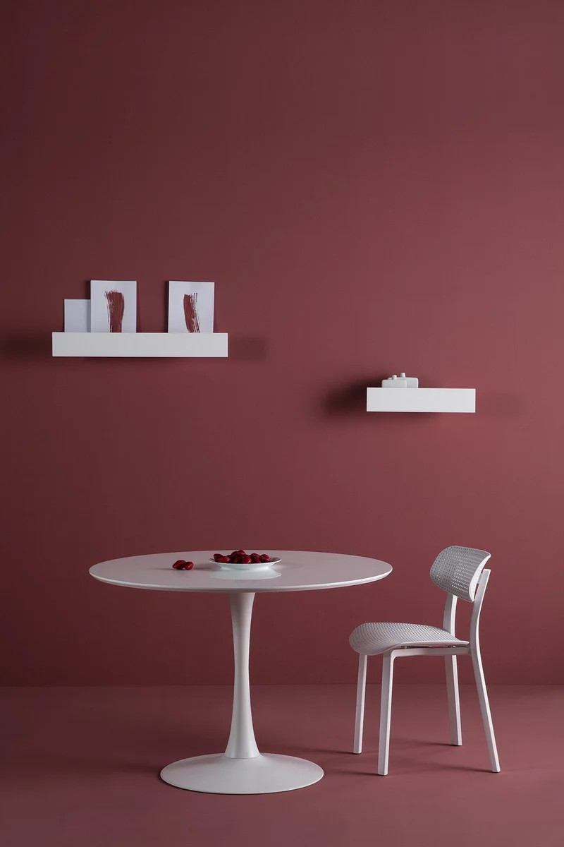 ambiato Oda Table de Salle à Manger Blanc Noyer 110 cm