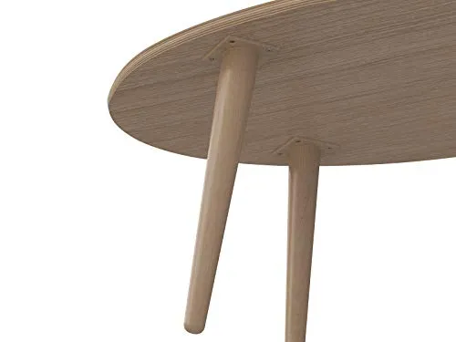Marque Amazon - Movian - Table basse ovale Adour Modern, 55 x 110 x 39, Blanc