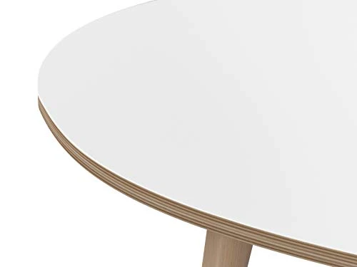 Marque Amazon - Movian - Table basse ovale Adour Modern, 55 x 110 x 39, Blanc