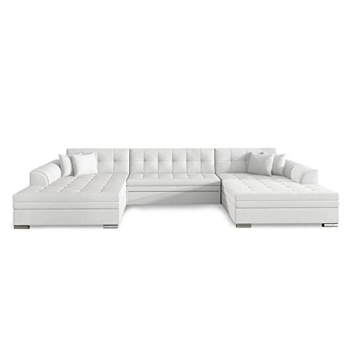 Paris Prix - Canapé d'angle Convertible toven 365cm Blanc
