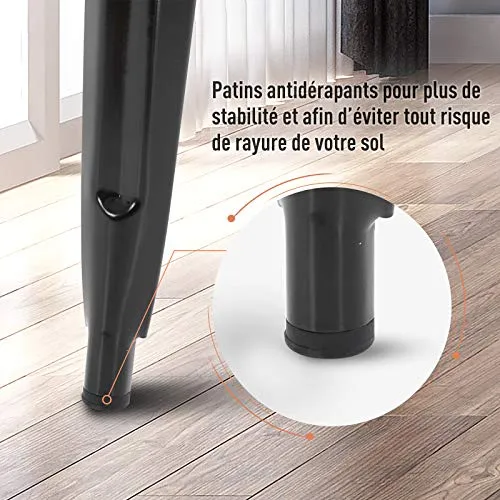HOMCOM Lot de 4 tabourets de Bar Industriel avec Dossier Hauteur Assise 76,5 cm métal Noir