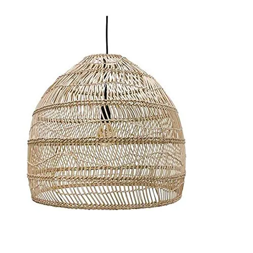 Chambre Suspensions Lampe,Lustres Salon,Luminaire Pendante Salle À Manger,Éclairage De Plafond Bureau,Lampe Moderne En Rotin De Luxe Simple Lumière D40Cm Noir