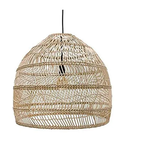 Chambre Suspensions Lampe,Lustres Salon,Luminaire Pendante Salle À Manger,Éclairage De Plafond Bureau,Lampe Moderne En Rotin De Luxe Simple Lumière D40Cm Noir