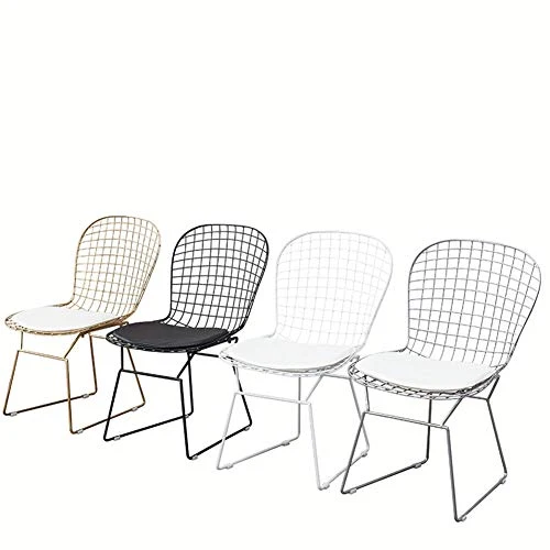 Chaise Nordique ajourée Chaise en Treillis métallique Dossier en Fer forgé créatif Chaise Simple Coiffeuse Banquet Occasionnel dinant la Chaise hôtel Salle à Manger (Color : Silver)
