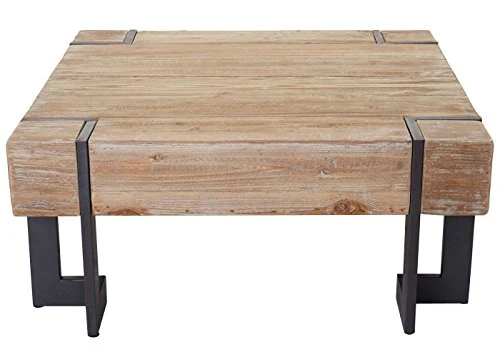 Table Basse de Salon HWC-A15, Table d'appoint, jardinière, Bois Massif de Sapin Rustique - 70x70cm