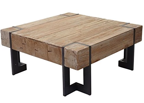 Table Basse de Salon HWC-A15, Table d'appoint, jardinière, Bois Massif de Sapin Rustique - 70x70cm