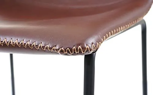 Mendler 2X Tabouret de Bar HWC-E54, Chaise de Bar/comptoir, Vintage - Similicuir Marron