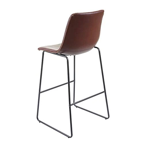 Mendler 2X Tabouret de Bar HWC-E54, Chaise de Bar/comptoir, Vintage - Similicuir Marron