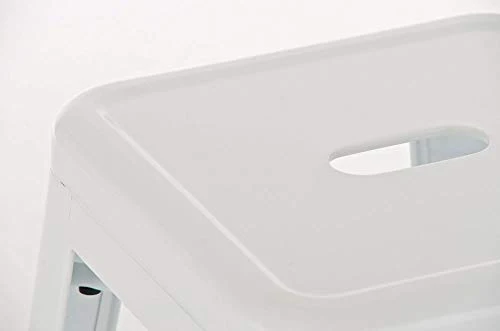 CLP Tabouret de Bar Joshua - Tabouret de Bar Industriel Empilable et Robuste - Repose-Pied Structure à 4 Pieds - Hauteur Siège 77 cm - Couleurs, Couleurs:Blanc