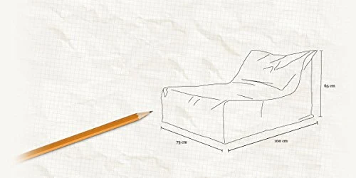 roomox Pouf Relax Lounge l’Original – Pouf géant pour intérieur et extérieur 100 x 70 x 65 cm,avec Housse Jaune résistante à l’Eau.