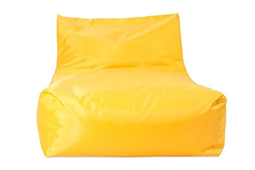 roomox Pouf Relax Lounge l’Original – Pouf géant pour intérieur et extérieur 100 x 70 x 65 cm,avec Housse Jaune résistante à l’Eau.