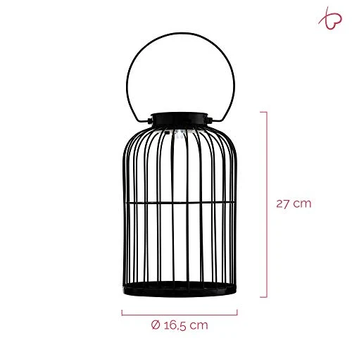 Pauleen 48062 Sunshine Melody Lanterne Solaire Noire d'extérieur-pour balcons ou Jardins, Métal, 0.006 W