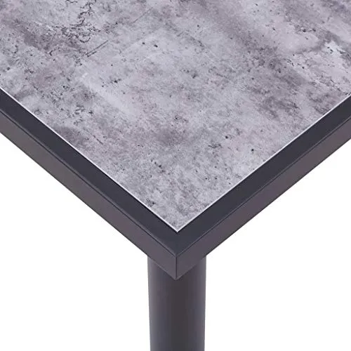 vidaXL Table de Salle à Manger Table à Dîner Table de Cuisine Table de Repas Meuble à Manger Maison Intérieur Noir et Gris Béton 180x90x75 cm MDF