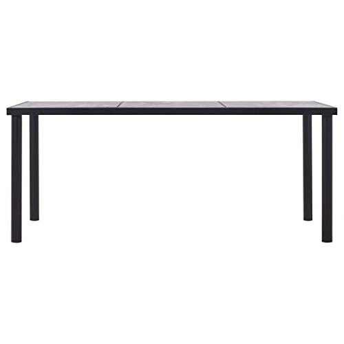 vidaXL Table de Salle à Manger Table à Dîner Table de Cuisine Table de Repas Meuble à Manger Maison Intérieur Noir et Gris Béton 180x90x75 cm MDF