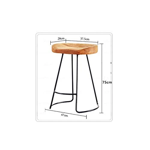 Chaise De Salle À Manger En Bois Avec Dessus En Métal, Style Rustique Vintage Et Design De Cuisine, Design De Bar, Style Industriel LEBAO (taille : C)