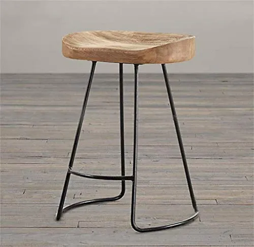 Chaise De Salle À Manger En Bois Avec Dessus En Métal, Style Rustique Vintage Et Design De Cuisine, Design De Bar, Style Industriel LEBAO (taille : C)