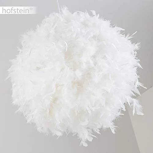 Élégante suspension Skaulo métal/tissu/plastique blanc - Plafonnier pour chambres - Séjour - Salle à manger - Culot E27