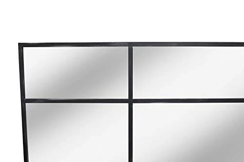 Direkte Import Miroir sur Pied en métal Noir/Argent - Miroir Long rectangulaire [220 x 110 x 3cm] | Design Danois | Miroir de Chambre sur Pied | Vertical et Horizontal