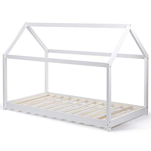 IDMarket - Lit cabane 90x190 cm Neel Blanc