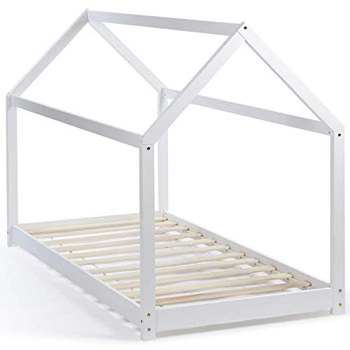 IDMarket - Lit cabane 90x190 cm Neel Blanc