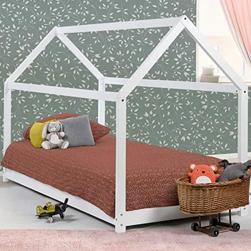 IDMarket - Lit cabane 90x190 cm Neel Blanc