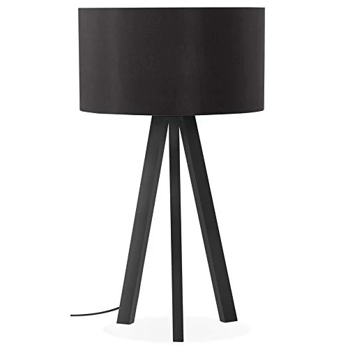 Lampe à poser design 'SPRING MINI' avec abat-jour et trépied noir