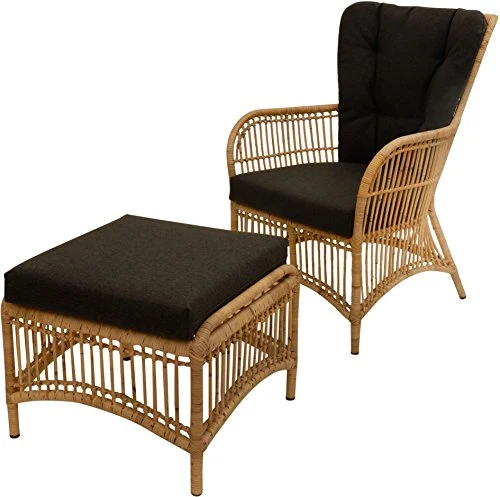 korb.outlet Fauteuil en rotin avec Dossier Haut et Structure en Fer