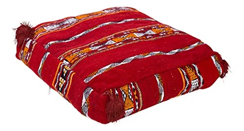 Rouge Kilim marocain Pouf Housse de Pouf, Ottoman, Coussin de Sol
