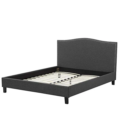 Beliani - Lit - Montpellier - 180 x 200 cm, en Tissu, Gris