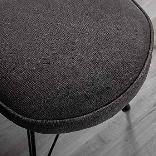 HOMCOM Banc Banquette Design Contemporain Pieds Eiffel en épingles métal Noir revêtement Lin Gris