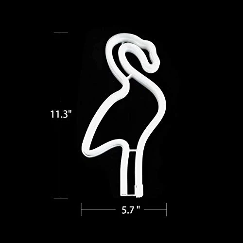Bipily Flamingo Neon signes clair Neon Flamant Light Wall Lamp Room Decor batterie et USB LED Neon Light Exploité rose néon signes Lampes Light Up Chambre de soirée de mariage de-rose flamant