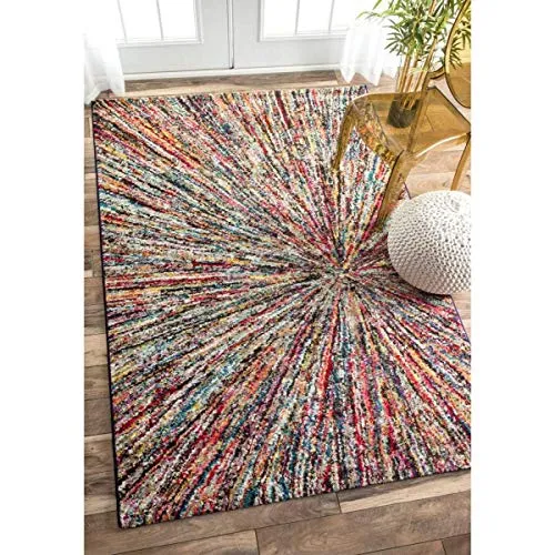 UN AMOUR DE TAPIS 160x230 Tapis Salon Moderne Design Ethnique Poils Ras - Grand Tapis Salon Scandinave Berbere - Tapis Chambre Turquoise - Tapis Multicolore