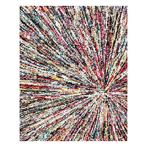 UN AMOUR DE TAPIS 160x230 Tapis Salon Moderne Design Ethnique Poils Ras - Grand Tapis Salon Scandinave Berbere - Tapis Chambre Turquoise - Tapis Multicolore