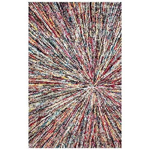 UN AMOUR DE TAPIS 160x230 Tapis Salon Moderne Design Ethnique Poils Ras - Grand Tapis Salon Scandinave Berbere - Tapis Chambre Turquoise - Tapis Multicolore