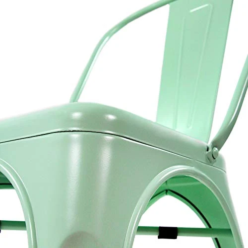hjh OFFICE 645037 Chaise de bistrot VANTAGGIO Chaise de bistrot blanc mat en métal brossé au design industriel, empilable