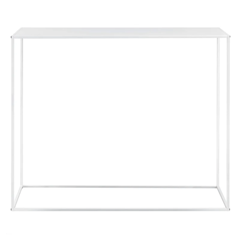 [en.casa] Table Console Table d'Appoint Industriel en Métal Résistant 95 x 110 x 32 cm Blanc Mat