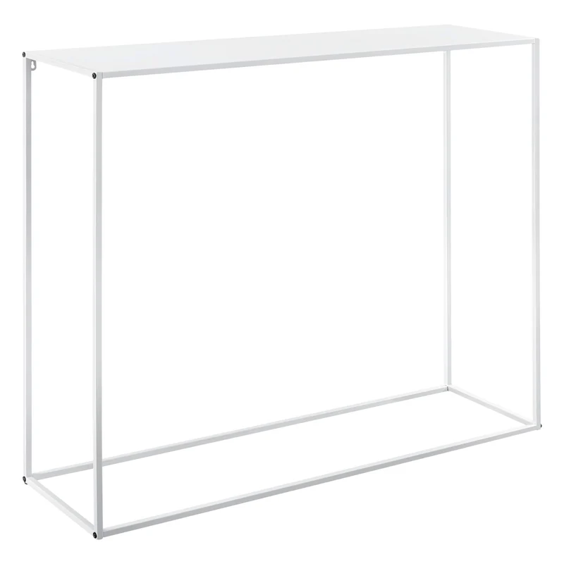 [en.casa] Table Console Table d'Appoint Industriel en Métal Résistant 95 x 110 x 32 cm Blanc Mat