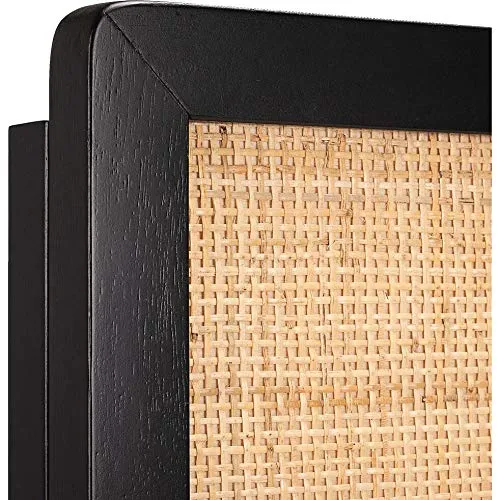 Meubletmoi Tête de lit en Bois Noir et cannage de rotin Longueur 100 cm - Tropic 9500