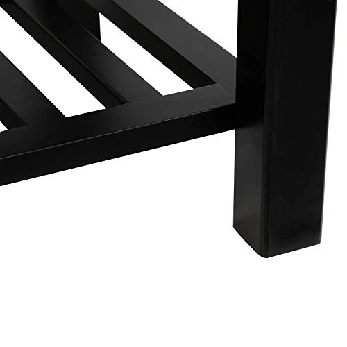 HOMCOM Banc Banquette capitonnée Style Classique Chic Banc à Chaussures dim. 108L x 45l x 46H cm Bois Massif Caoutchouc Noir Polyester Gris