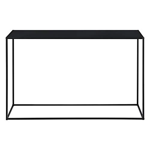 [en.casa] Table Console Table d'Appoint Industriel en Métal Résistant 74 x 115 x 32 cm Noir Mat